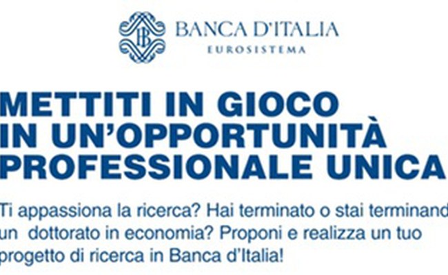 Borse di ricerca in Banca d'Italia